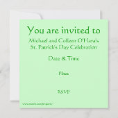 Shamrock Invitation Kaart (Achterkant)