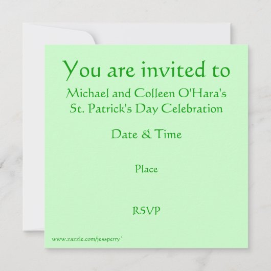 Shamrock Invitation Kaart (Achterkant)
