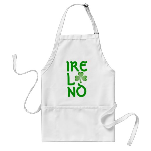 Shamrock "Ireland" apron white Standaard Schort (Voorkant)