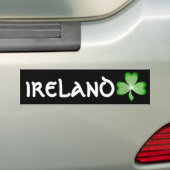 Shamrock "Ireland" bumper sticker zwart (Op auto)