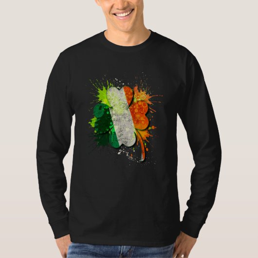 Shamrock Ireland Flag Colors Abstract St Patricks  T-shirt (Voorkant)