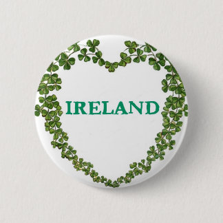 Shamrock Ireland Heart Pin Ronde Button 5,7 Cm