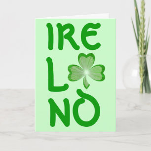 Shamrock "Ireland" St. Patrick's Day-kaart groen Kaart