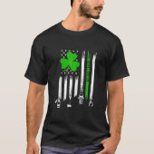 Shamrock Irish American Flag Firefighter St-Patric T-shirt (Voorkant)