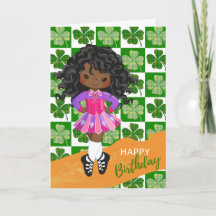 Shamrock Irish Dance Black Girl Birthday