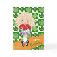 Shamrock Irish Dance Blond Hair Girl Birthday