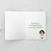 Shamrock Irish Dance Brunette Girl Birthday Kaart (Binnen)