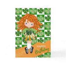 Shamrock Irish Dance Redhead Girl Birthday