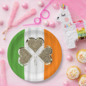 Shamrock Irish Flag Clover Ireland Gold Elegant Papieren Bordje (Feest)