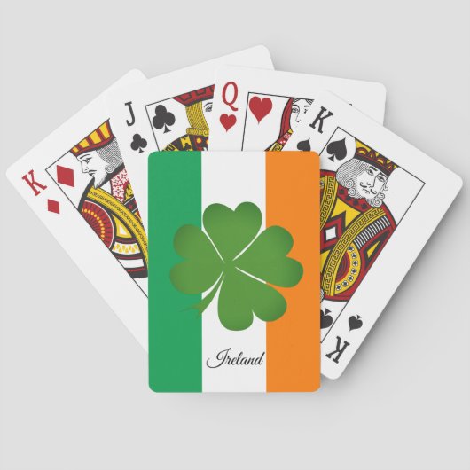 Shamrock, Irish Flag, Ireland Plays Cards Games Pokerkaarten (Achterkant)
