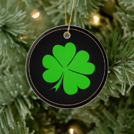 Shamrock & Irish geluksklaver leaf/Kerstmis Keramisch Ornament