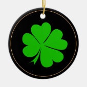 Shamrock & Irish geluksklaver leaf/Kerstmis Keramisch Ornament (Voorkant)