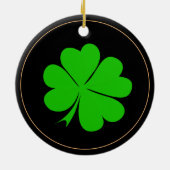 Shamrock & Irish geluksklaver leaf/Kerstmis Keramisch Ornament (Achterkant)