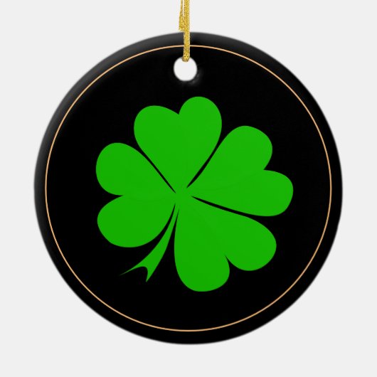 Shamrock & Irish geluksklaver leaf/Kerstmis Keramisch Ornament (Achterkant)