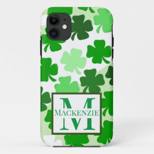 Shamrock Irish Monogram Initiaal St. Patrick's Day Case-Mate iPhone Case
