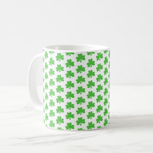 Shamrock Irish Pattern Coffee Mok (Voorkant links)