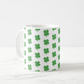 Shamrock Irish Pattern Four Leaf Clover Coffee Mok (Voorkant links)