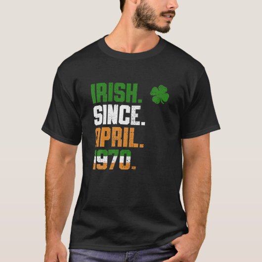 Shamrock Irish Sinds april 1970 Legend St Patricks T-shirt (Voorkant)
