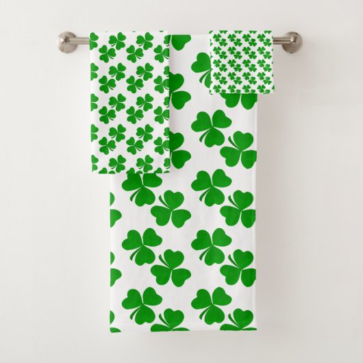 shamrock Irish Spring klaverpatroon Bad Handdoek (Insitu)