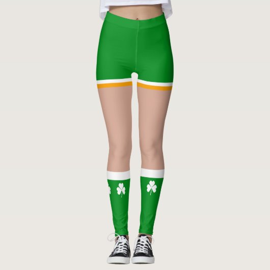 Shamrock Irish St Patricks Day Novelty Fun Leggings (Voorkant)