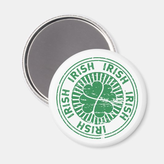 Shamrock Irish Stamp Magneet (Voorkant / Achterkant)