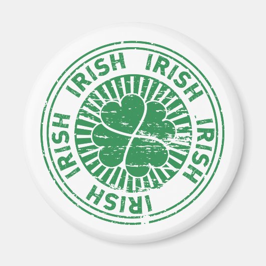 Shamrock Irish Stamp Magneet (Voorkant)