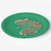 Shamrock Irish Symbol Clover Ireland Gold Elegant Papieren Bordje (Gekanteld)