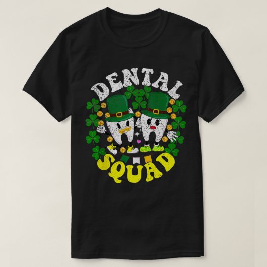 Shamrock Irish Tooth Schattigee Tandheelkundige Sq T-shirt (Design voorkant)