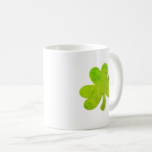 Shamrock Irish Waterverf Texture Painting Koffiemok (Voorkant rechts)