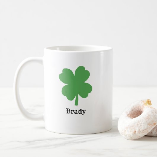 Shamrock Irish Waterverf Texture Painting Koffiemok (Met donut)