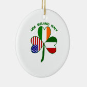 Shamrock Italië USA Irish Keramisch Ornament (Rechts)