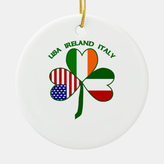 Shamrock Italië USA Irish Keramisch Ornament (Voorkant)