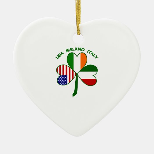 Shamrock Italië USA Irish Keramisch Ornament (Voorkant)