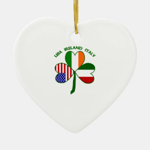 Shamrock Italië VS Iers Keramisch Ornament