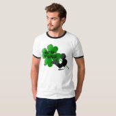 Shamrock 'Just here to klokle' Ringer T-Shirt (Voorkant volledig)