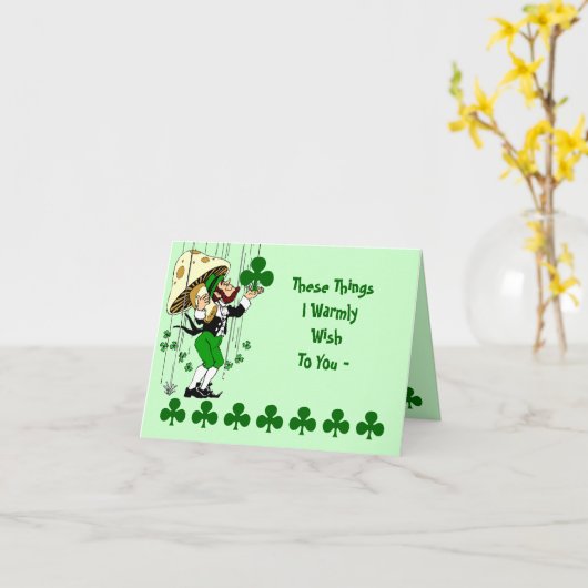 Shamrock Kaart Irish Blessing St. Patrick's Day (Gele Bloem)