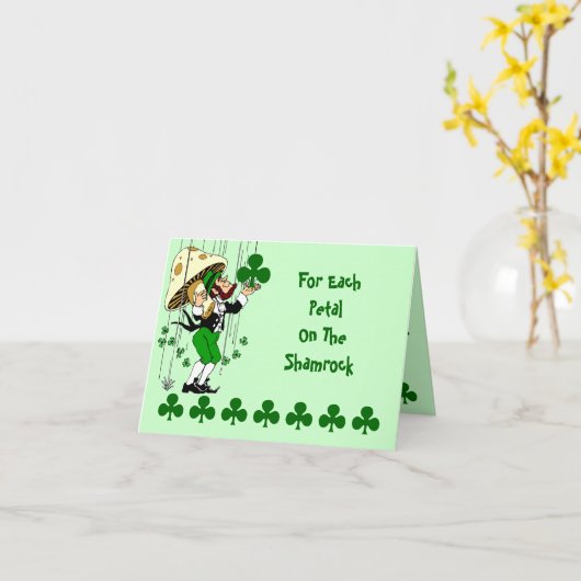 Shamrock Kaart Irish Blessing St. Patrick's Day (Gele Bloem)