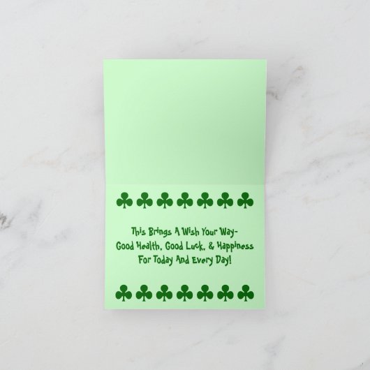 Shamrock Kaart Irish Blessing St. Patrick's Day (Binnen)