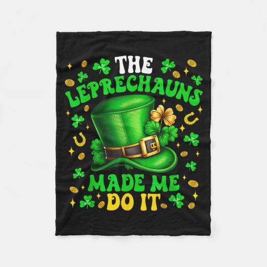 Shamrock Kabouters Maakten Me Dat Doen St. Patrick Fleece Deken (Voorkant)