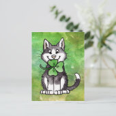 Shamrock Kat Briefkaart (Staand voorkant)