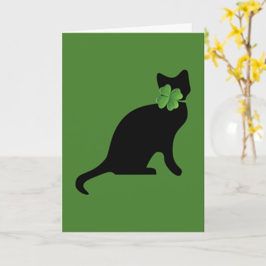 Shamrock Kat Kaart (Gele Bloem)