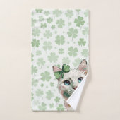 Shamrock kat met blauwe ogen bad handdoek (Handdoek)