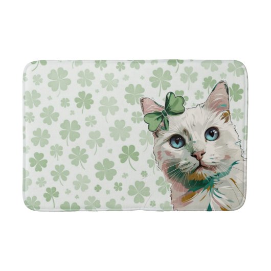 Shamrock kat met blauwe ogen badmat (Voorkant)