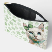 Shamrock kat met blauwe ogen etui (Open)