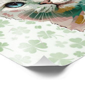 Shamrock kat met blauwe ogen foto afdruk (Hoek)