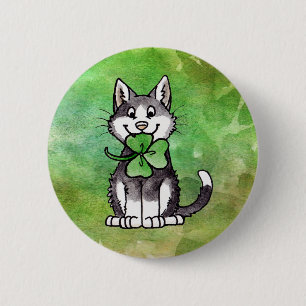 Shamrock Kat Ronde Button 5,7 Cm