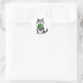 Shamrock Kat Ronde Sticker (Tas)