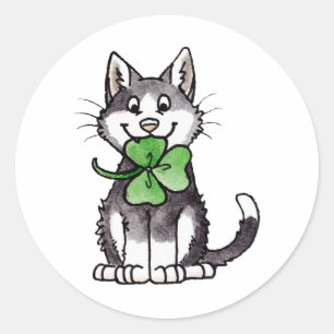Shamrock Kat Ronde Sticker
