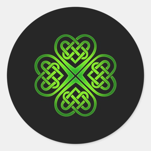 Shamrock Keltische knoop Ierse St Patricks Dag Kel Ronde Sticker (Voorkant)