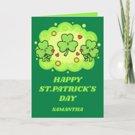 Shamrock Kisses St. Patrick’s Day Card Kaart